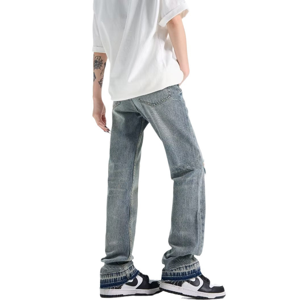 Loose Straight Ripped Jeans For Men