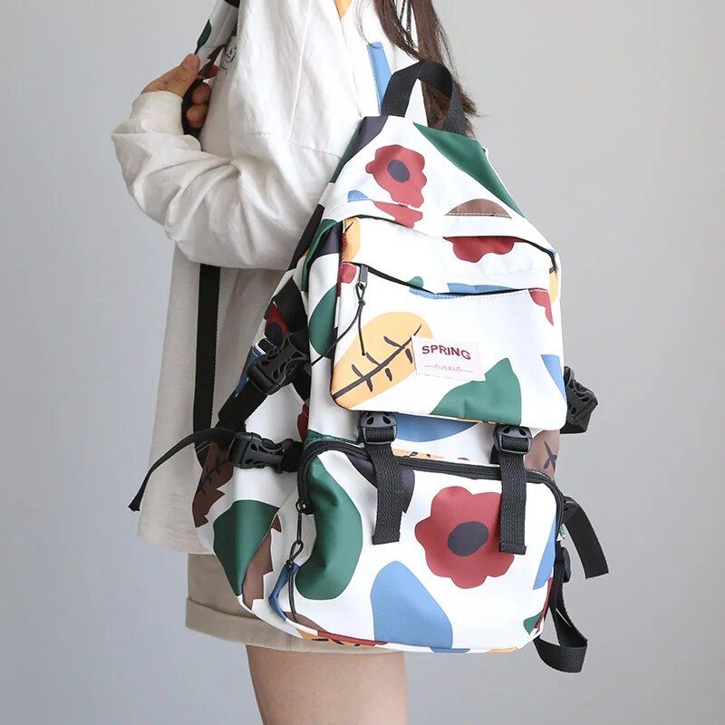 Stylish Geometric Waterproof Backpack for Women