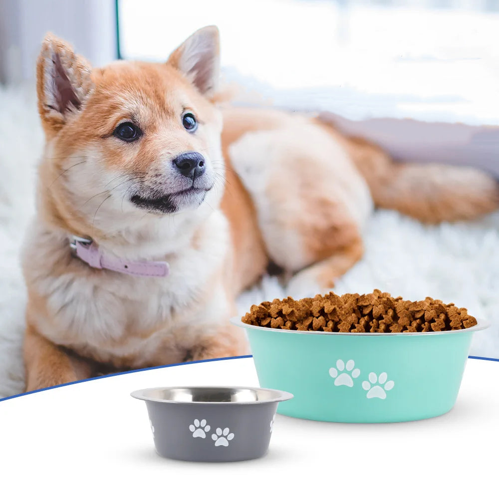 Stainless Steel Non-Slip Dog Bowls for All Breeds