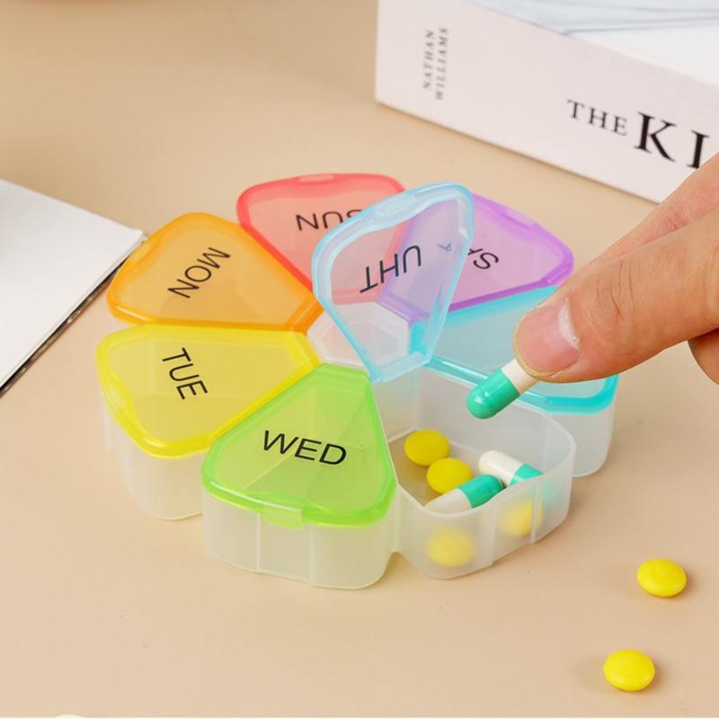 Compact 7-Grids Travel Pill Organizer