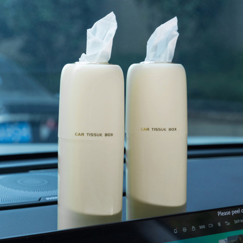 Compact Round Car Tissue Holder