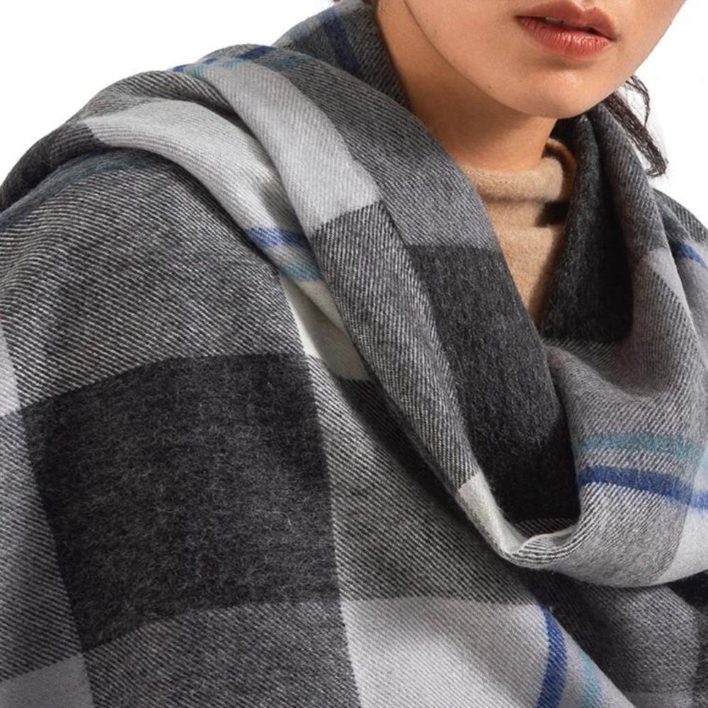 Elegant Plaid Cashmere Shawl - Long Warm Tassel Wrap