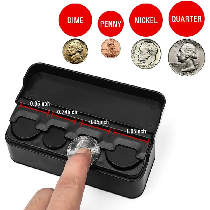 Compact Black Euro Coin Organizer for Car