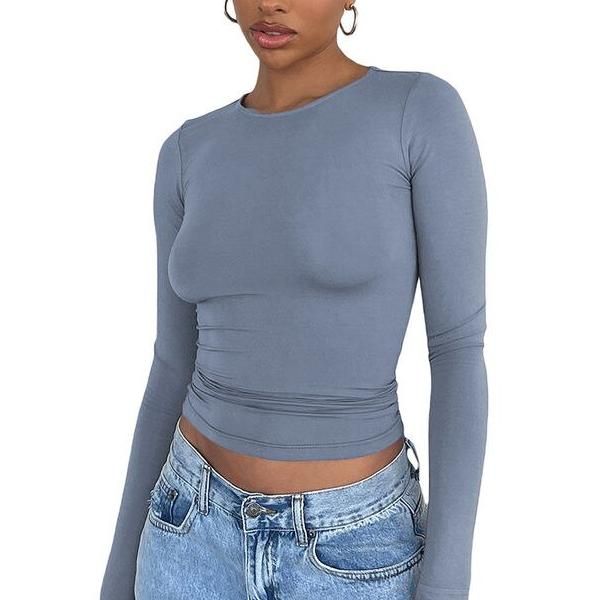 Women's Fall Casual Slim Fit Crop Top