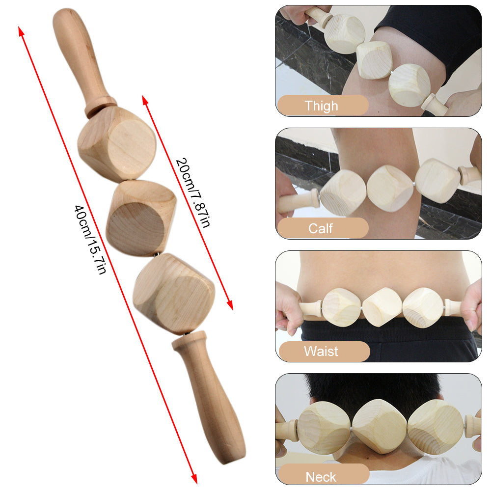 Wooden Therapy Massage Roller Tool for Lymphatic Drainage & Muscle Release