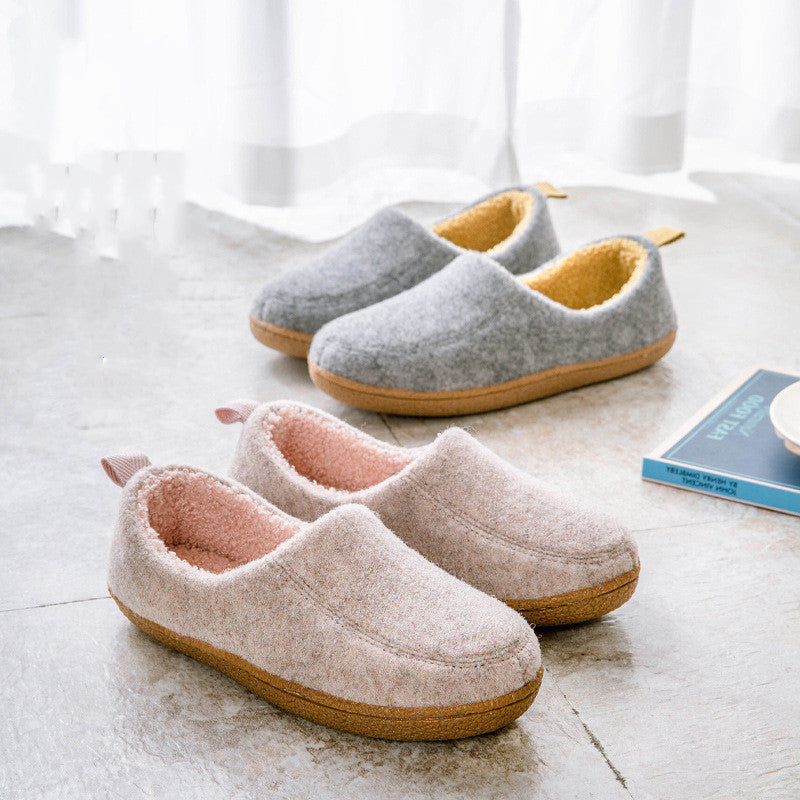 Home Bag And Home Indoor Wooden Floor Non-slip Plush Warm Slippers