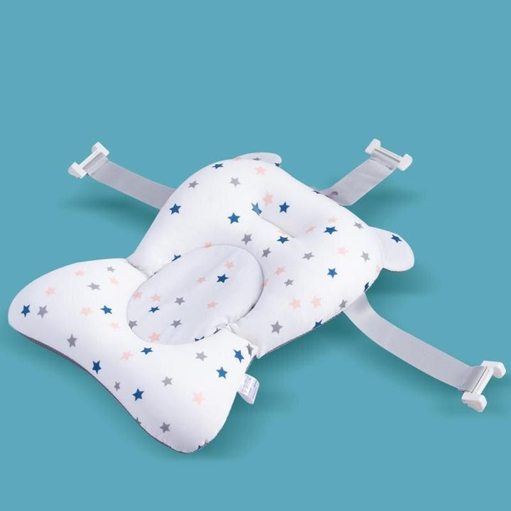 Adjustable Newborn Bath Cushion - Star Pattern, Foldable Baby Bath Seat