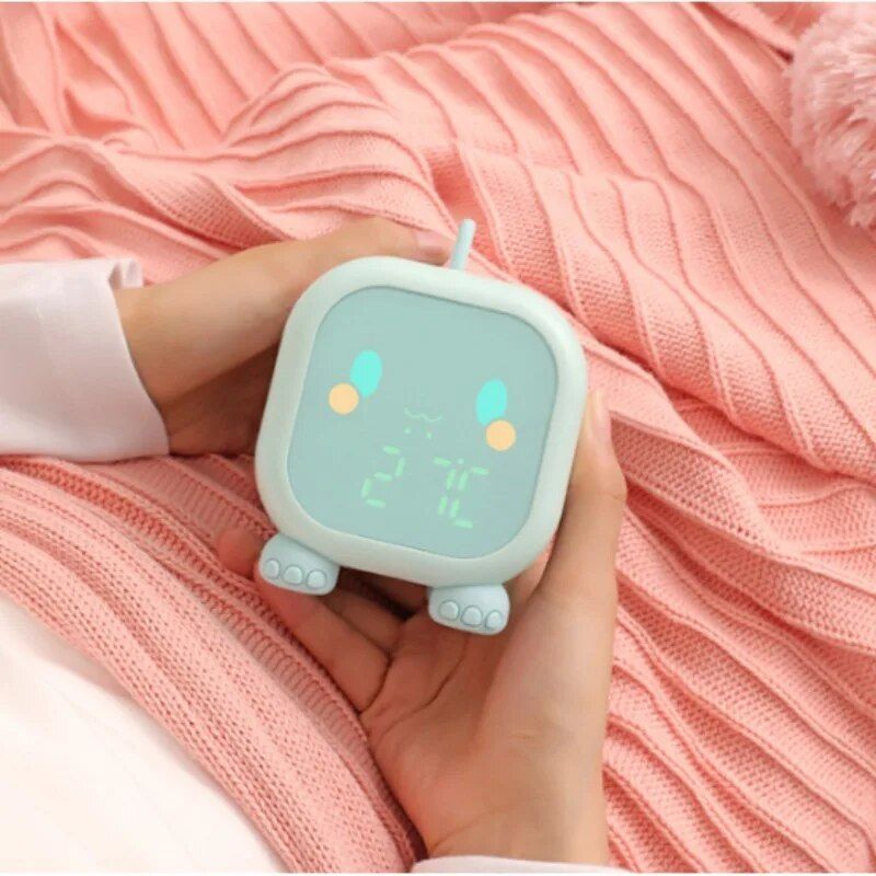 Dinosaur-Themed Kids' Alarm Clock with Voice Control and Night Light