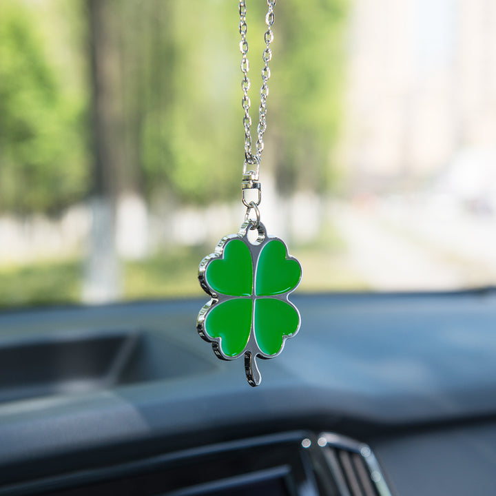 Lucky Green Leaf Car Rearview Mirror Charm Pendant