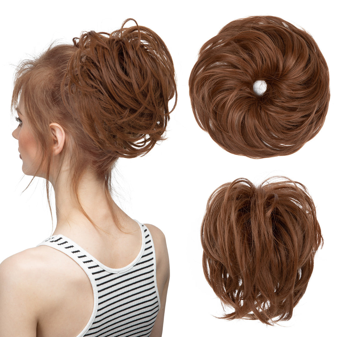 Bud Bun Artificial Hair Bun Natural Fluffy Long Beard Curly Hair Bun Lazy Updo Chignon