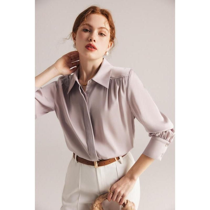 Elegant Long Sleeve Silk Blouse for Women