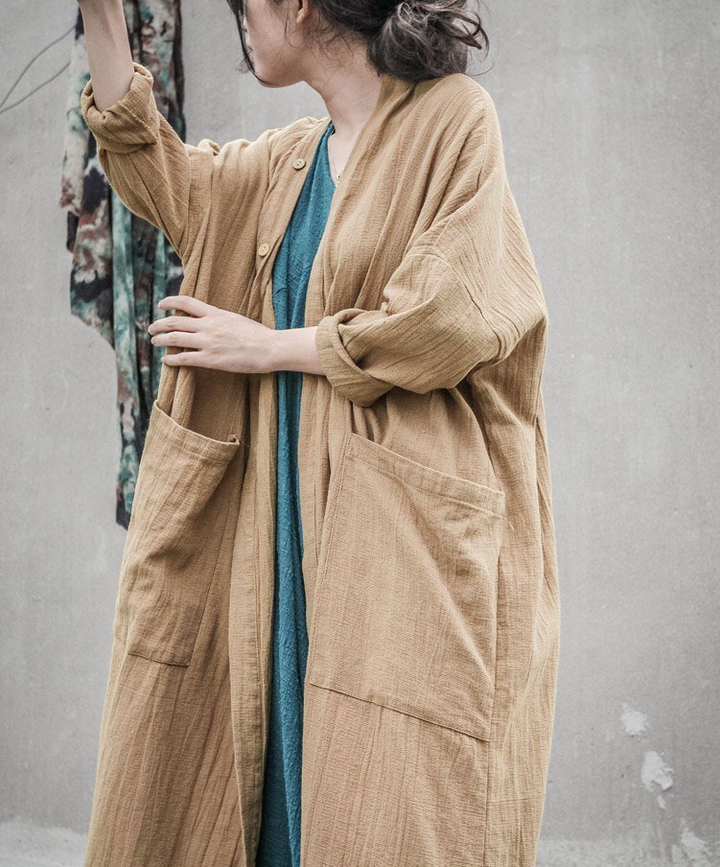 Autumn and Winter Linen Cotton Loose Style Cardigan - Versatile and Artistic