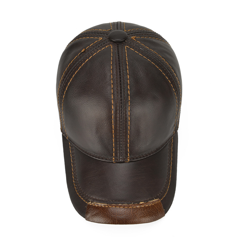 Men Artificial Leather Vintage Baseball Cap Personality with Woven Hat