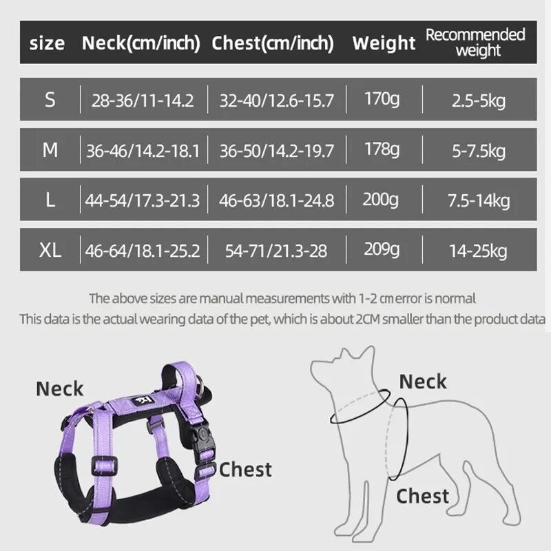 Adjustable No-Pull Dog Harness: Reflective Padded Vest for All-Season Safety