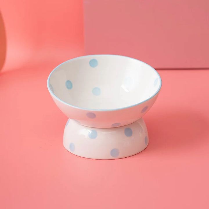 Elevated Ceramic Pet Bowl for Small Dogs and Cats