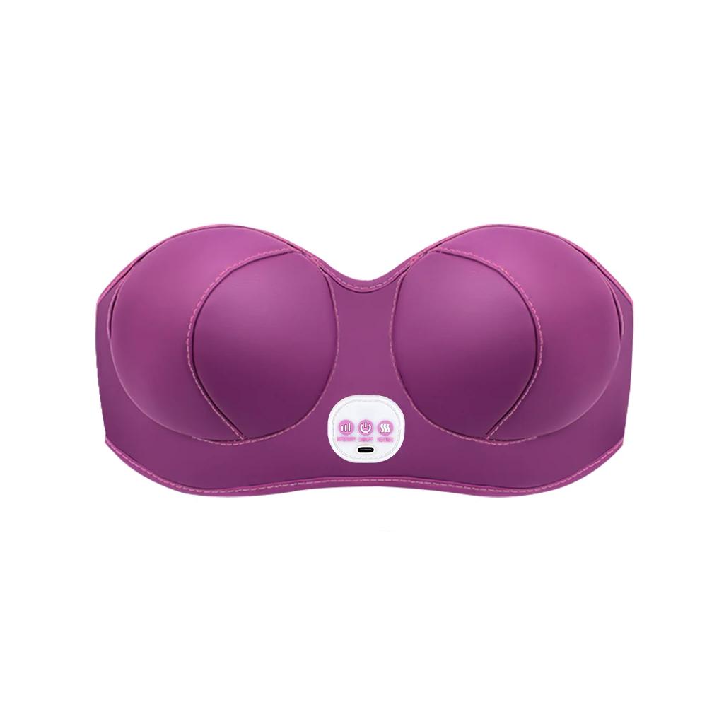 3-Speed Vibration Breast Massager with Hot Compress for Breast Enhancement and Meridian Care