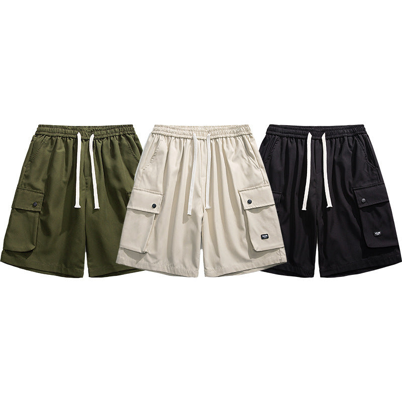 Summer Thin Quick-drying Multi-pocket Solid Color Workwear Shorts