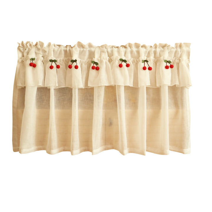 Fresh Linen Short Curtain For Kitchen Small Window