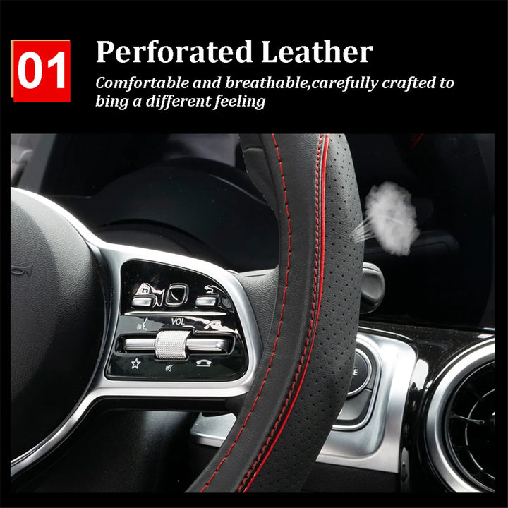 Flat Bottom D-Shape Car Steering Wheel Cover