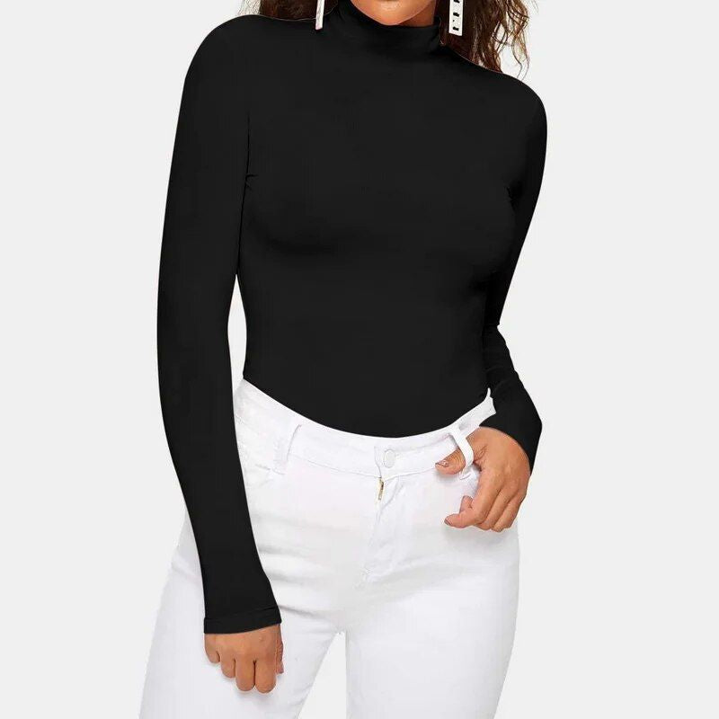 Classic Turtleneck Long-Sleeve Top