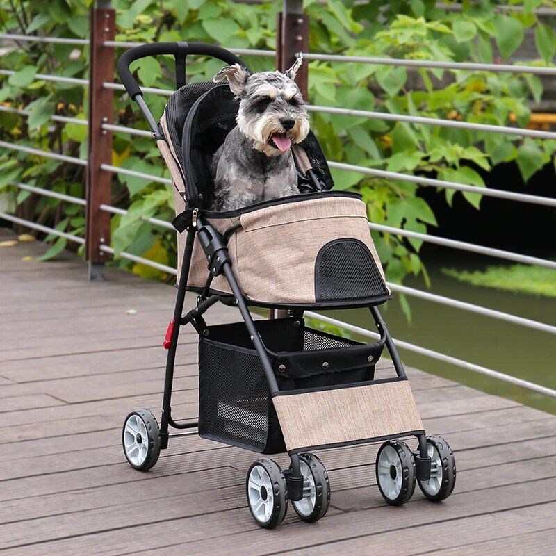 Lightweight Pet Stroller for Dogs & Cats with 360° Rotating Wheels