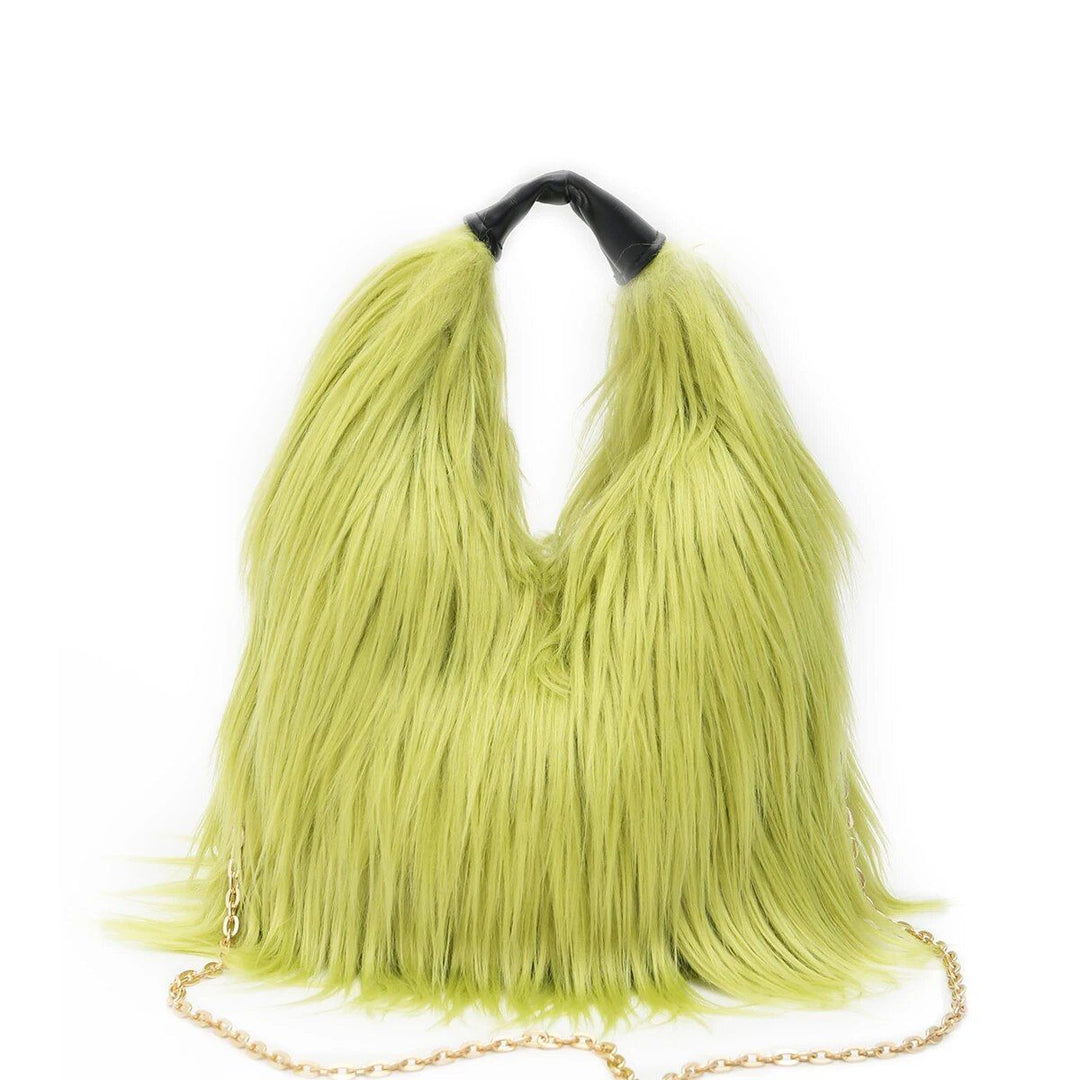 Plush Faux Fur Bucket Bag