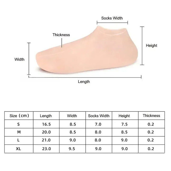 Silicone Spa Moisturizing Gel Socks for Foot Exfoliation & Care