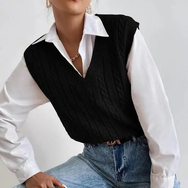 Chic Autumn & Winter Sleeveless Knit Sweater Vest for Women