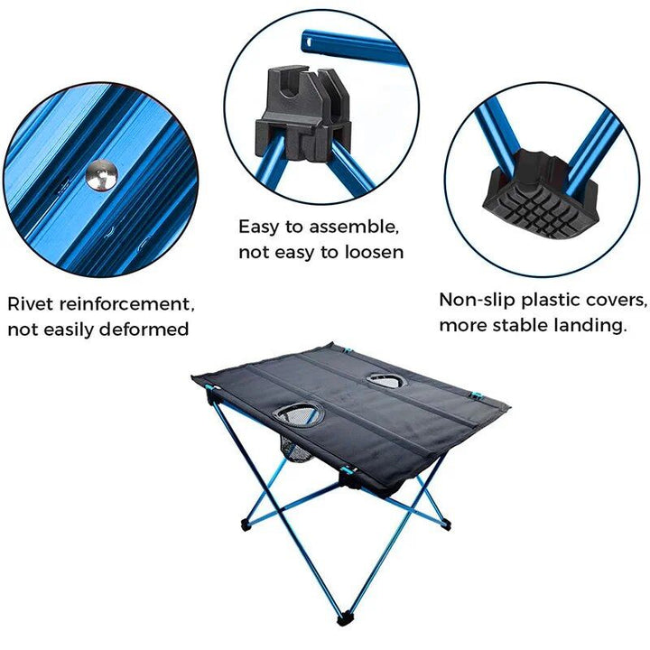 Ultra-Light Folding Outdoor Picnic Table Set with Aluminum Alloy Frame