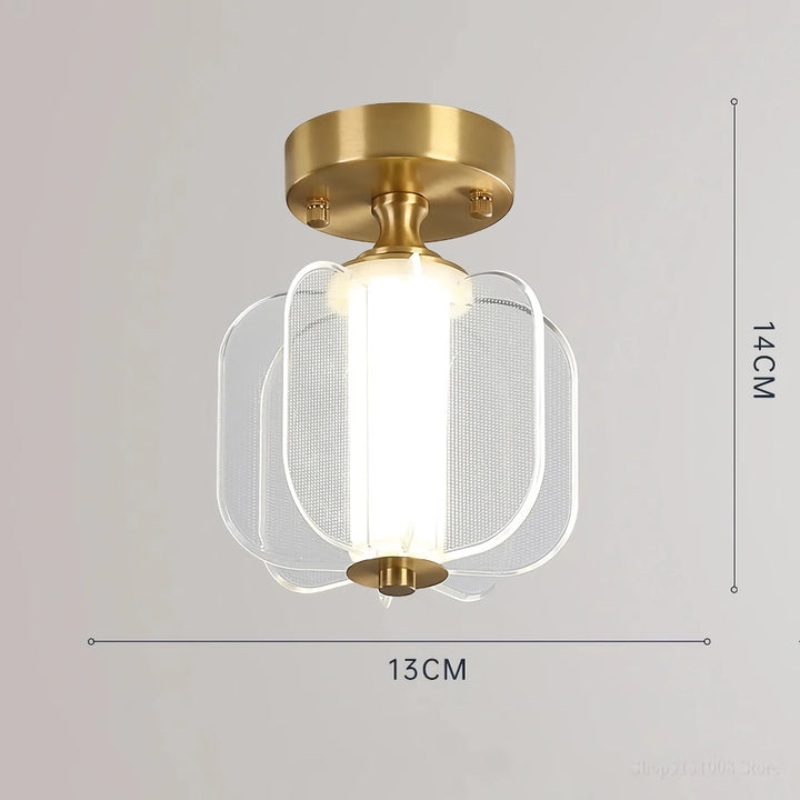 Modern LED Ceiling Light - Copper Lamp for Porch, Living Room, and Balcony