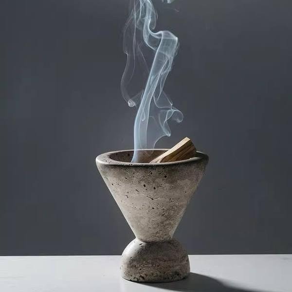 Handcrafted Travertine Stone Incense Burner