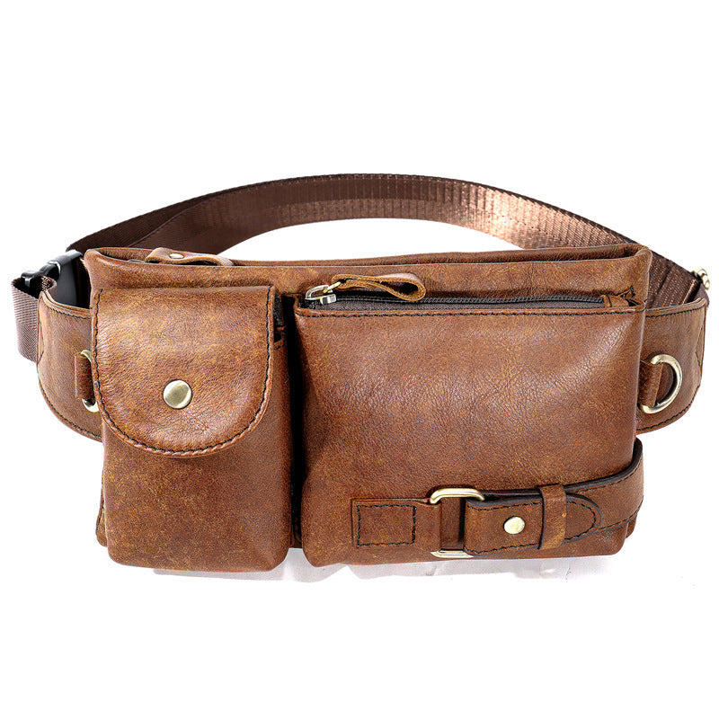 Leather Men's Waist Layer Leather Retro Men's Shoulder Crossbody Bag