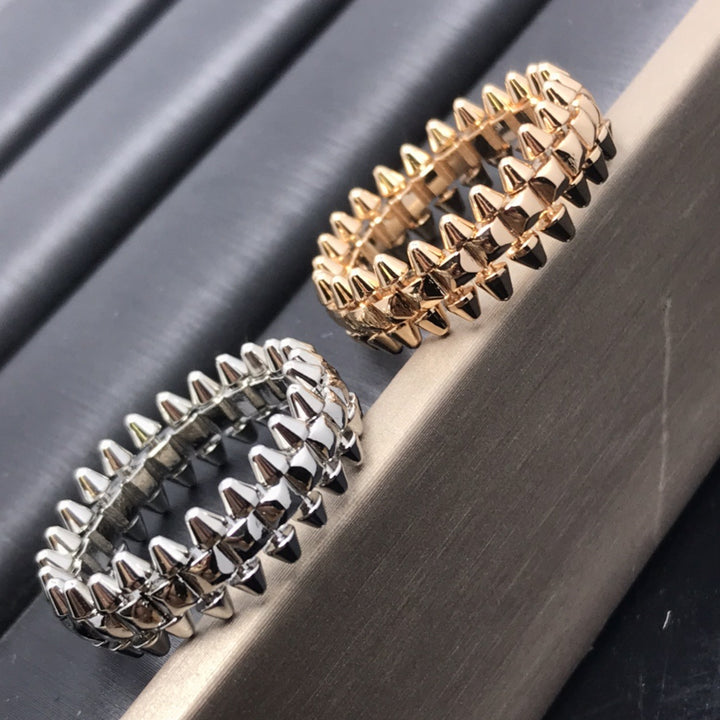 Popular Men's And Women's Universal V Gold CNC Bullet Ring