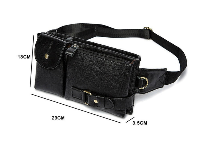 Leather Men's Waist Layer Leather Retro Men's Shoulder Crossbody Bag