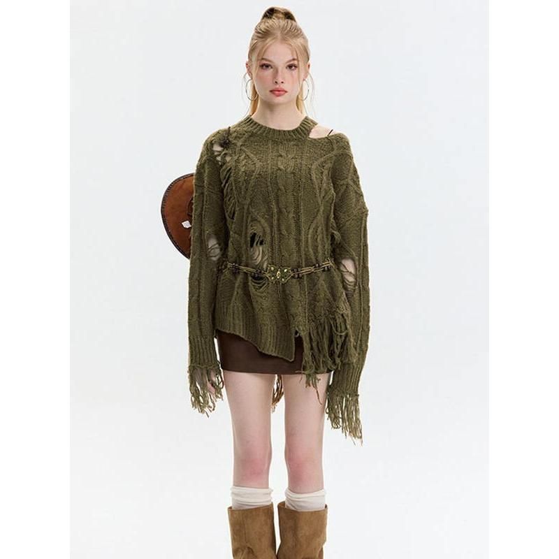 Women's Knitted Hollow Out Pullover