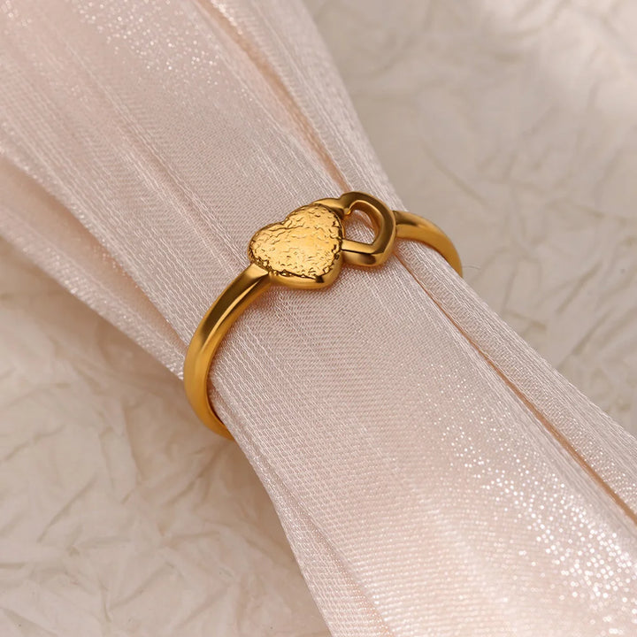 Minimalist Adjustable Heart Ring