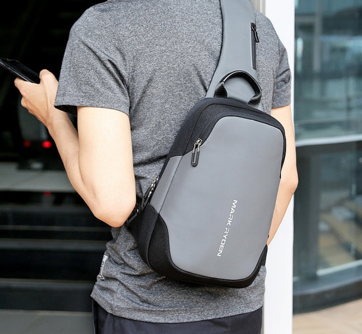 Chest bag USB anti-theft men's chest bag