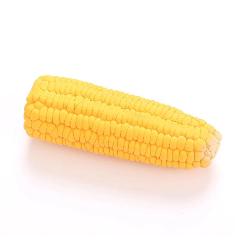 Durable Corn-Shaped Squeaky Latex Toy for Small Dogs - Ideal for Chewing & Training