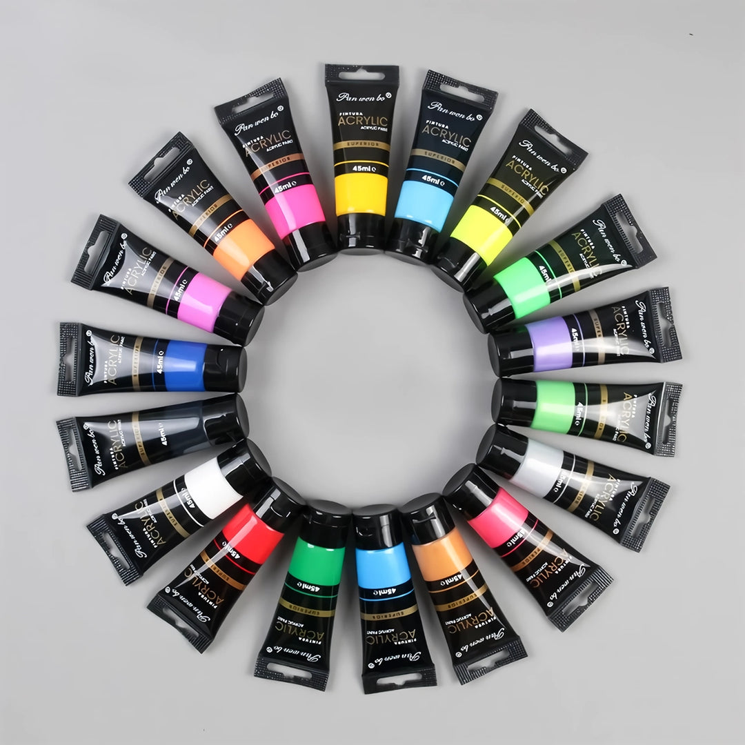 6-Color Acrylic Paint Set – Metallic & Fluorescent, 45ML Bottled Paint for DIY Art & Graffiti