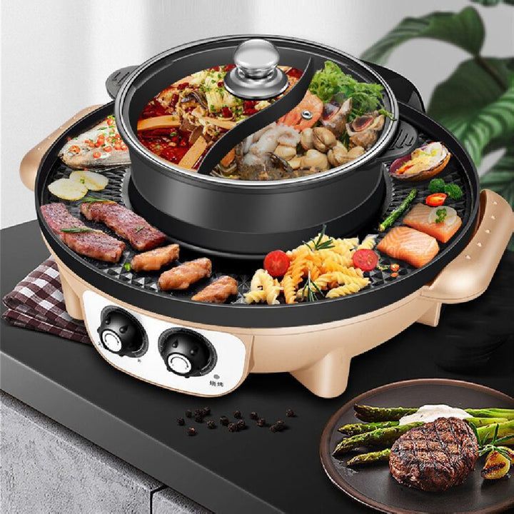 Korean-style Electric Barbecue All-in-one Pot Hot Pot Household Multi-functional Detachable Oven