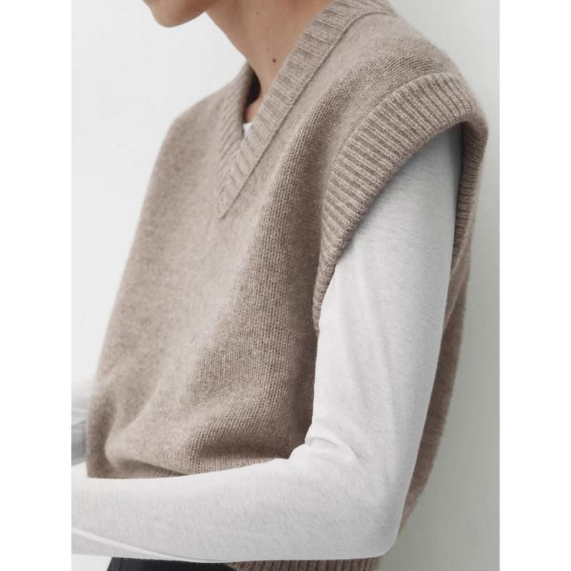 Chic Autumn/Winter Women's Soft Knitted V-Neck Vest