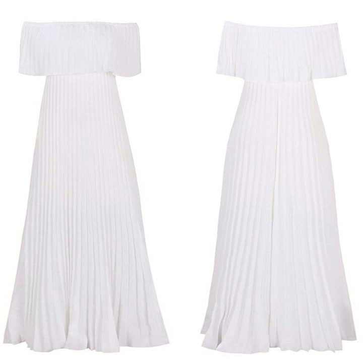 Women's Off-shoulder Pleated Dress