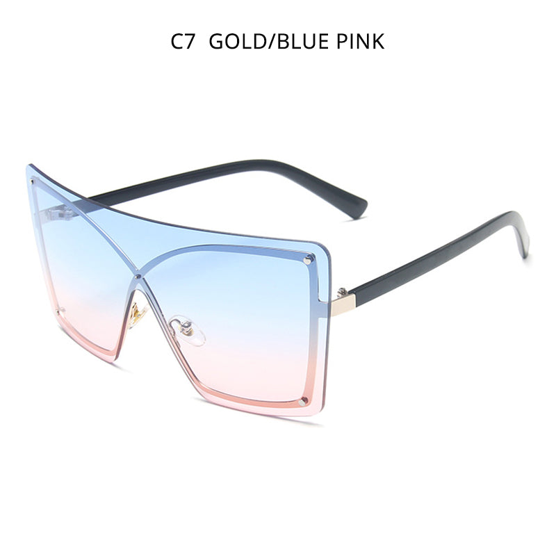 Fashion Oversized Flat Top Sunglasses