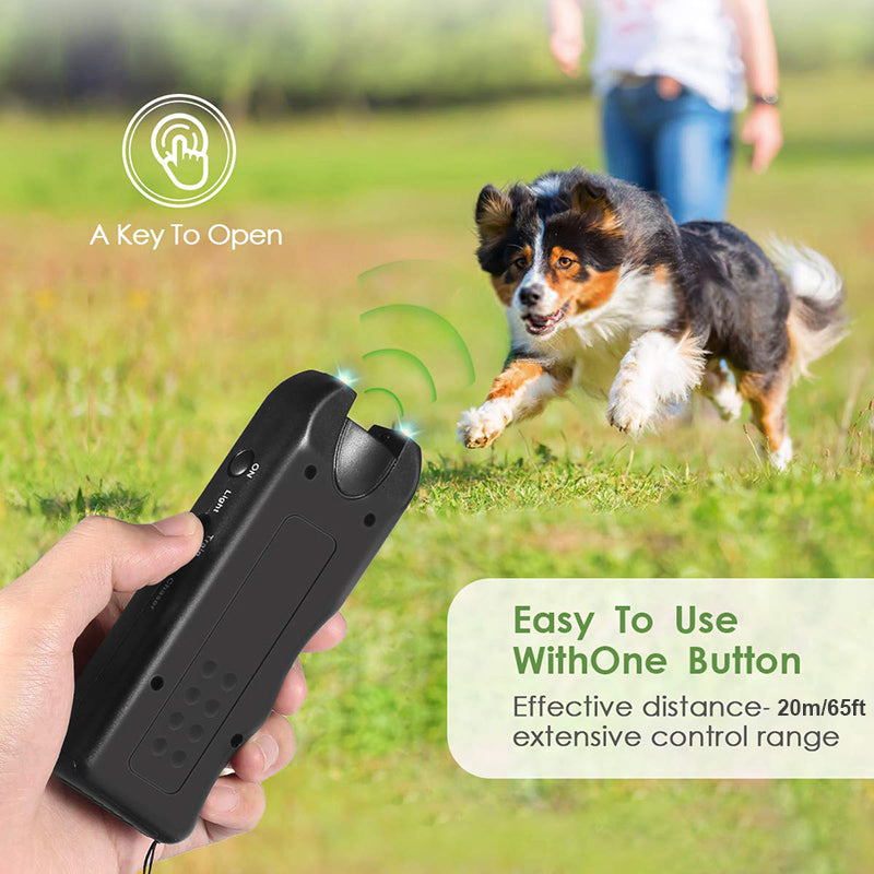 Ultrasonic Dog Repeller and Anti-Bark Training Device with 65ft Range