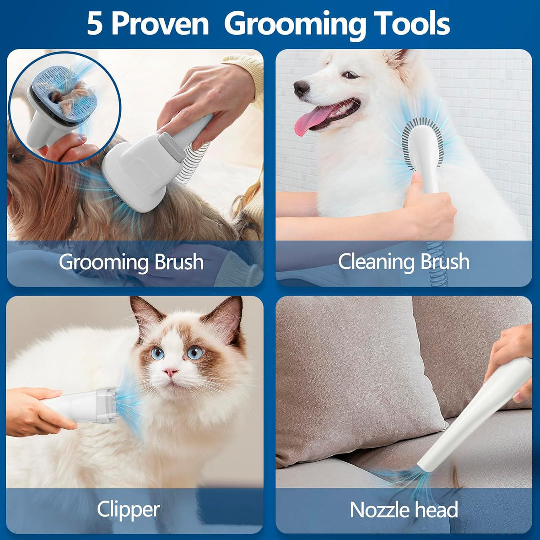 Dog Grooming Vacuum & Pet Hair Removal Kit with 2.3L Dust Cup