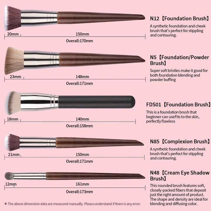 OVW 3-Piece Makeup Brushes Set