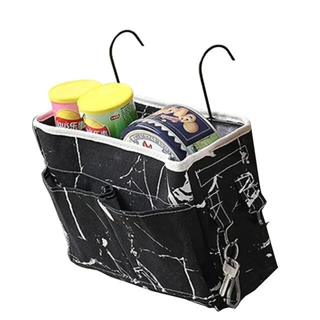 Multi-Purpose Bedside Storage Organizer: Canvas Hanging Pocket for Bedroom Essentials