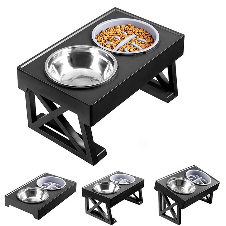 Adjustable Dog Elevated Bowls Stand