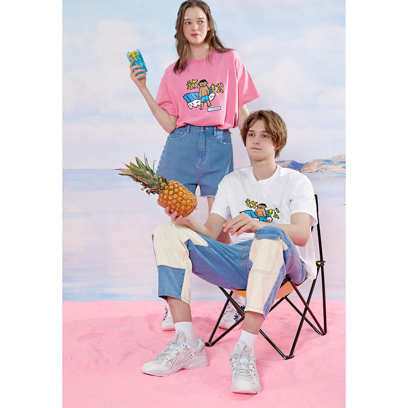 Summer Relaxation Loose Cartoon Tee