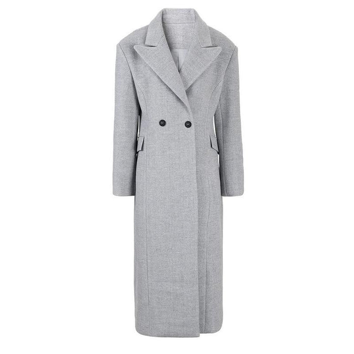 Elegant Women's Woolen Overcoat